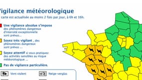 Carte de vigilance Météo France 