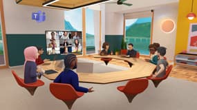 Une réunion Teams virtuelle dans le métavers