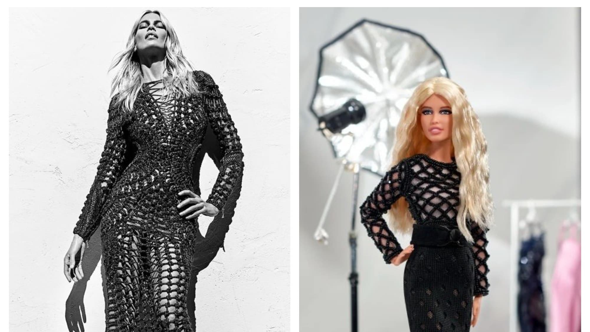 La Barbie Claudia Schiffer, habillée en Balmain