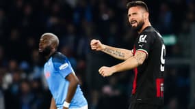 Olivier Giroud lors de Naples-Milan, le 18 avril 2023
