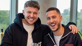 Eden Hazard et Charlie Morgan, l'ancien ramasseur de balle de Swansea, en janvier 2024