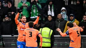 Adrien Rabiot célèbre son but avec l'OM contre Saint-Etienne, le 22 décembre 2024. 