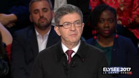 Jean-Luc Mélenchon lors du débat. 