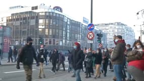 Manifestation de teufeurs à Rennes, le 23 janvier 2021