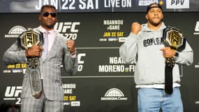 Le face-à-face entre Francis Ngannou et Ciryl Gane, le 20 janvier 2022