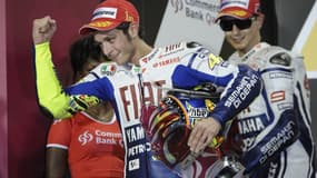 Valentino Rossi devant Jorge Lorenzo