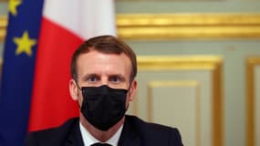 Le président Emmanuel Macron à l'Elysée, le 29 octobre 2020 à Paris