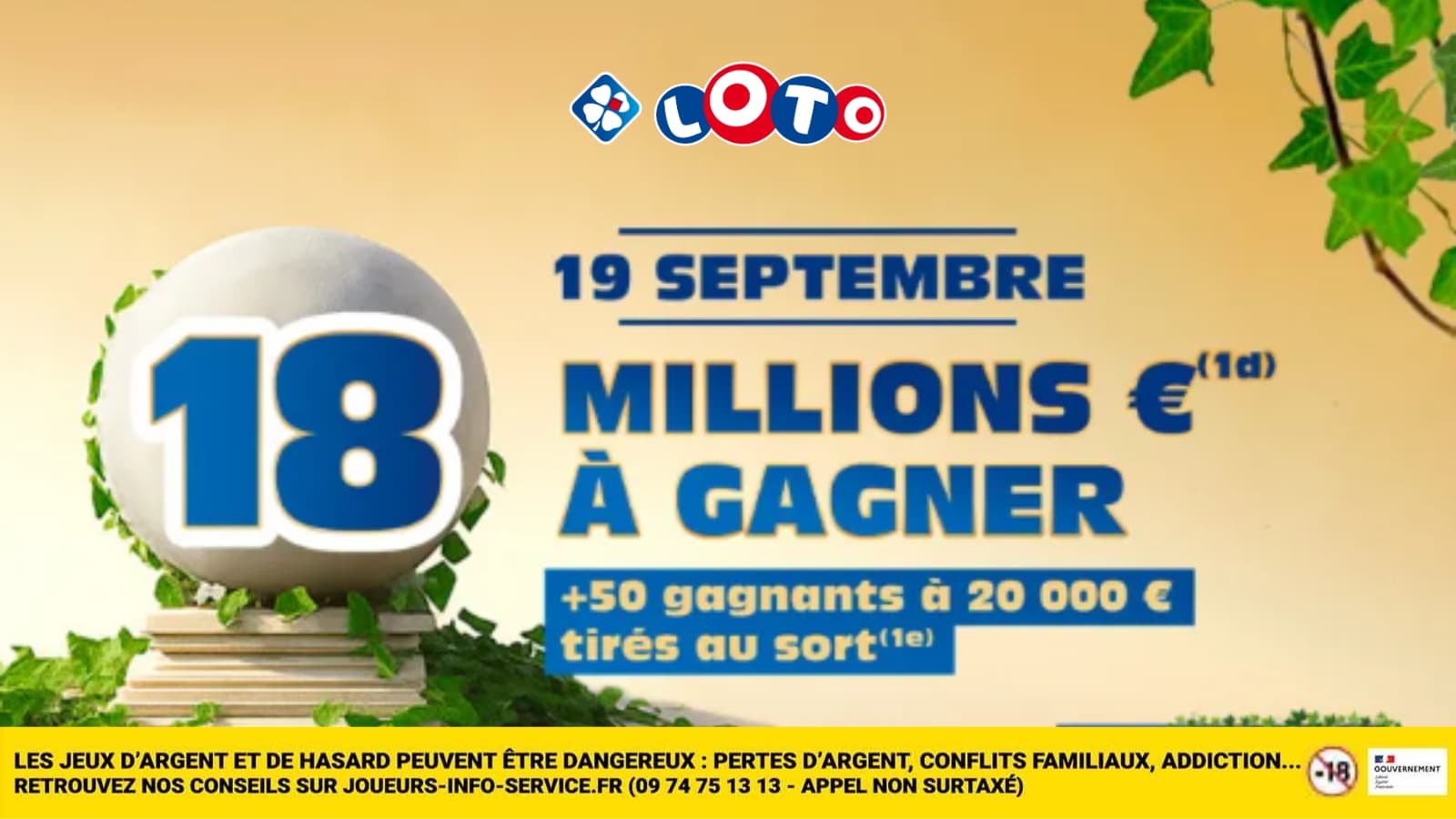 SUPER LOTO MISSION PATRIMOINE : UNE CAGNOTTE DE 18 MILLIONS D'EUROS EST MISE EN JEU AUJOURD'HUI