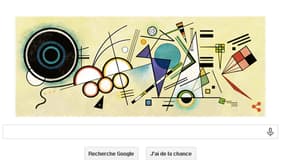 Le logo d'accueil de Google inspiré de l'oeuvre de Vassily Kandinsky.