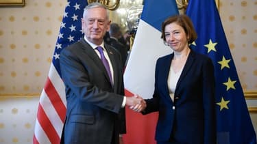 Le ministre américain de la Défense Jim Mattis lors de sa rencontre avec Florence Parly.
