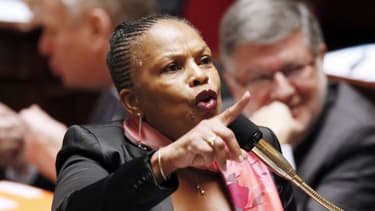 Christiane Taubira à l'Assemblée nationale, lors des questions au gouvernement, le 5 février 2014.
