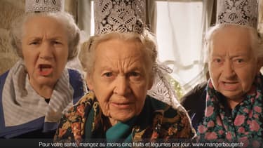 Marie-Louise Lopéré, au centre, dans une pub Tipiak