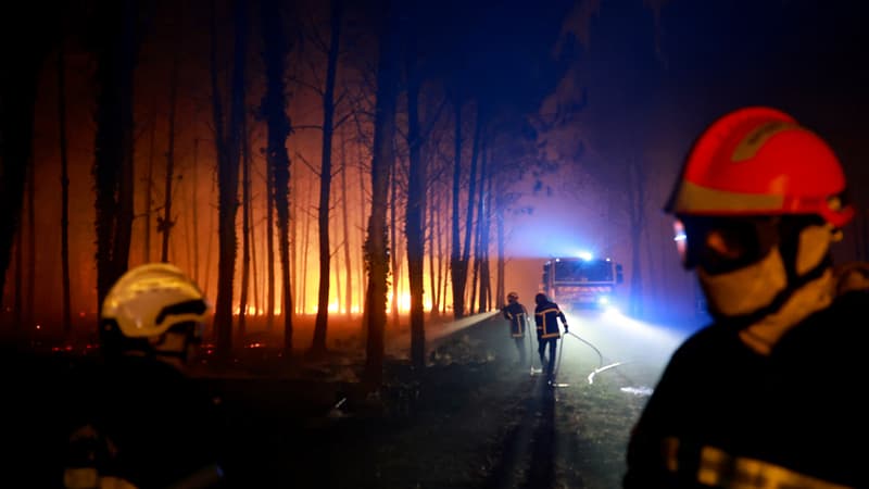 DIRECT. Incendies: le feu de forêt dans les Landes a parcouru 1.600 hectares, de nouvelles évacuations pendant la nuit