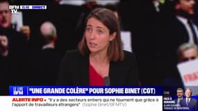 Pour Sophie Binet (CGT), la loi immigration "tire les droits de tous les travailleurs vers le bas"