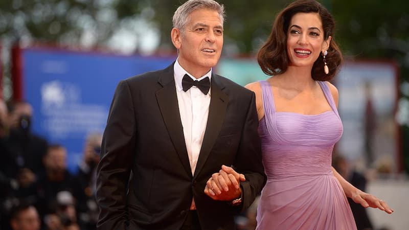 George et Amal Clooney à la Mostra de Venise, le 2 septembre 2017.