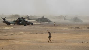 Un hélicoptère français Tigre, à une base des forces armées maliennes, le 27 mars 2019 (photo d'illustration)