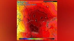 Quand la carte de la canicule en France prend la forme d'une tête de mort