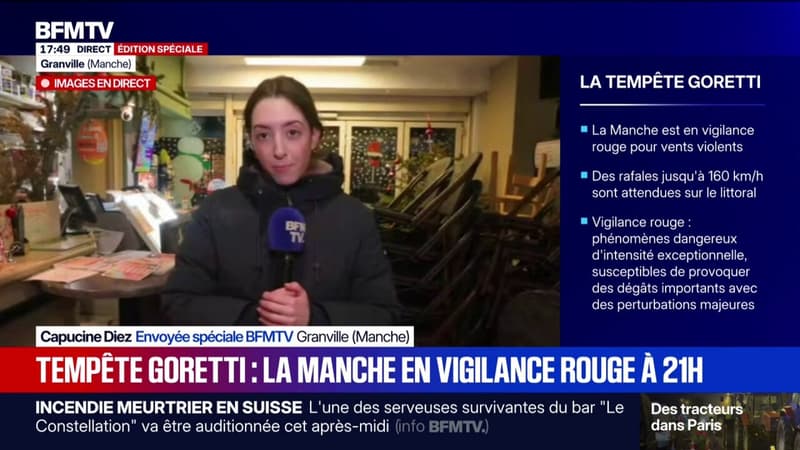 "On attend, on fait attention": les commerçants se préparent à la tempête Goretti à Granville dans la Manche