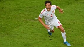 Le milieu danois Thomas Delaney buteur lors du quart de finale de l'Euro face à la République tchèque, à Bakou, le 3 juillet 2021
