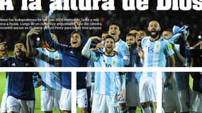 La Une du site de Olé