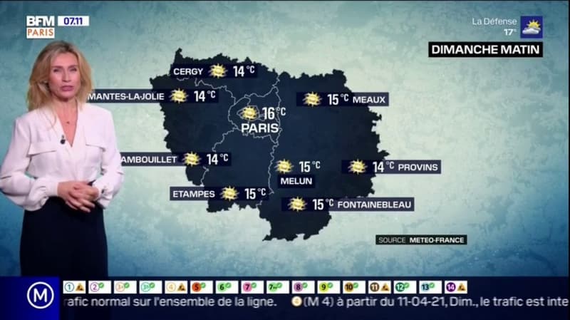 Météo: un temps calme ce dimanche matin, de possibles averses orageuses dans l'après-midi, jusqu'à 27°C à Melun