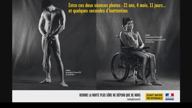 Rodolphe Barry pose nu pour la Sécurité routière.
