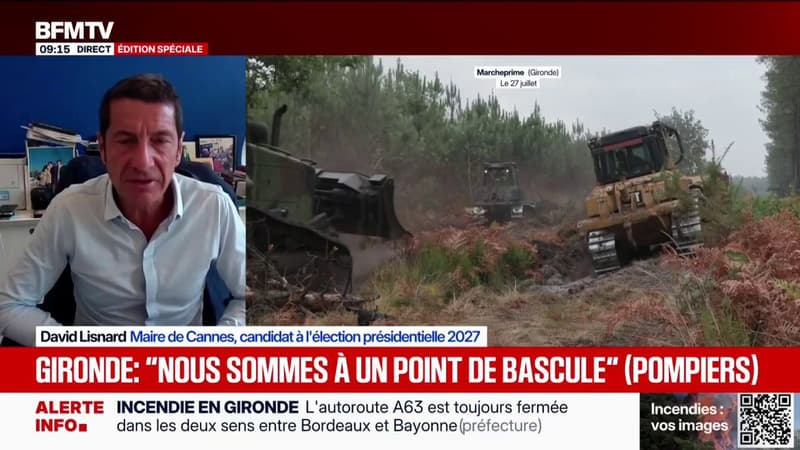 "Les maires de France expriment leur solidarité à l'égard de tous les élus locaux qui affrontent les incendies, des services de secours et de tous les bénévoles", déclare David Lisnard