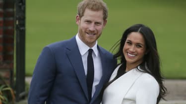 Le prince Harry et Meghan Markle à Kensington Palace, le 27 novembre 2017