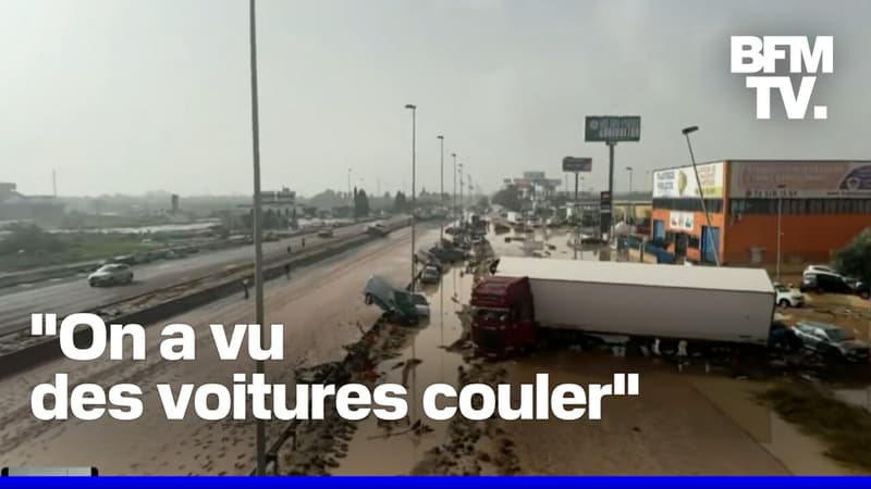 Une Française bloquée depuis 20 heures sur un pont raconte les crues en Espagne