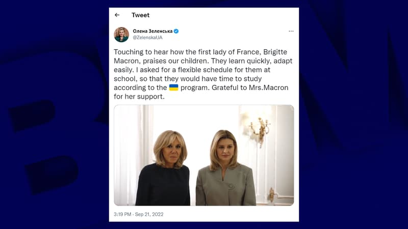 Brigitte Macron reçoit la Première dame ukrainienne, Olena Zelenska, à l'Elysée ce lundi