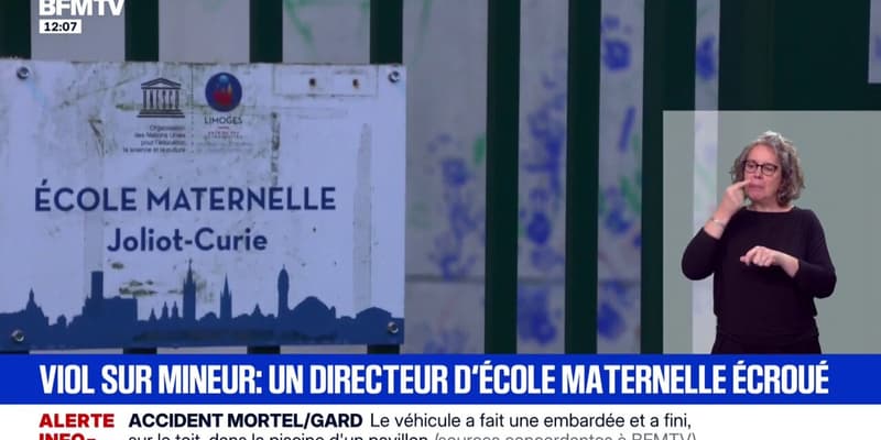 "Ça fait peur": un directeur d'école maternelle mis en examen pour "viol sur mineur de 15 ans" et "détention et diffusion d'images présentant un caractère pornographique" à Limoges