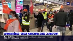 Armentières: une soixantaine de salariés de Carrefour ont fait grève samedi matin