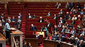 La Première ministre Élisabeth Borne  avant le vote de deux motions de censure à l'Assemblée nationale française, le 20 mars 2023. (photo d'illustration)