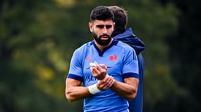 Romain Buros à l'entraînement avec le XV de France, le 6 novembre 2024