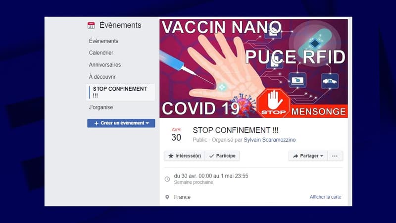 La page Facebook de l'événement "Stop confinement"