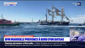Flamme olympique à Marseille: la parade du Belem va bientôt se terminer