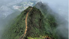 Haiku Stairs à Honolulu sur l'île d'Oahu à Hawaï. 