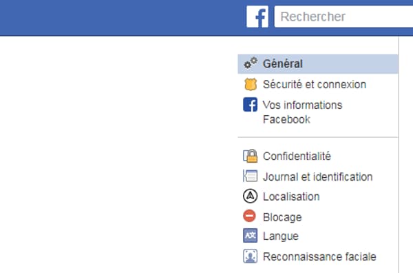 Les paramètres de Facebook. Les paramètres de Facebook.