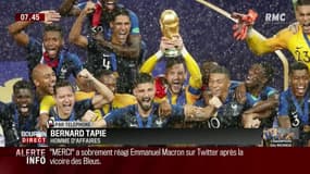 L'émotion de Bernard Tapie après le titre de champion du monde des Bleus : "Quel bonheur, p... !"