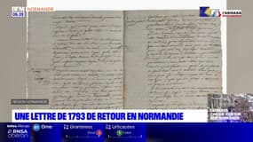 Une lettre datant de 1793 de retour en Normandie