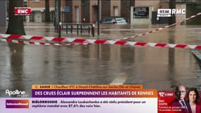 "C'est la première fois que je vois ça": un habitant de Rennes surpris par les crues