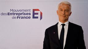 Le vice-president du Medef Patrick Martin avant l'élection du nouveau président à Meudon dans les Hauts-de-Seine le 6 juillet 2023, qu'il a remporté haut la main.