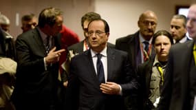 François Hollandes à Bruxelles jeudi, juste avant sa conférence de presse.