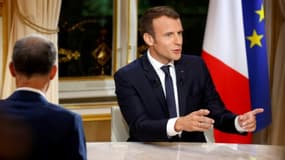 Emmanuel Macron lors de son interview télévisée le 15 octobre 2017 à l'Elysée