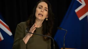 La Première ministre néo-zélandaise Jacinda Ardern lors d'une conférence de presse le 17 août 2020 à Wellington