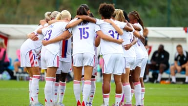 Les joueuses de l'OL Lyonnes lors d'un match amical contre Londres, le 21 août 2025.