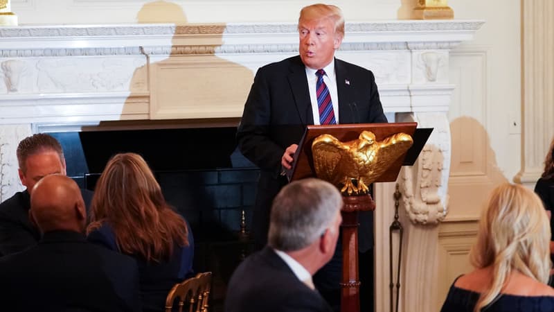 Donald Trump s'adresse à des pasteurs, le 27 août 2018, à la Maison Blanche.