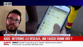 Interdiction des réseaux sociaux aux moins de 15 ans: "La priorité des priorités, c'est qu'il y ait une loi à l'échelle européenne", estime Arthur Delaporte, président de la commission d'enquête sur les effets psychologiques de Tiktok