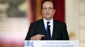François Hollande, lors de sa conférence de presse à l’Elysée, ce jeudi.