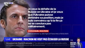 Ukraine: Macron dit vouloir "la défaite" de la Russie, mais sans l'"écraser"